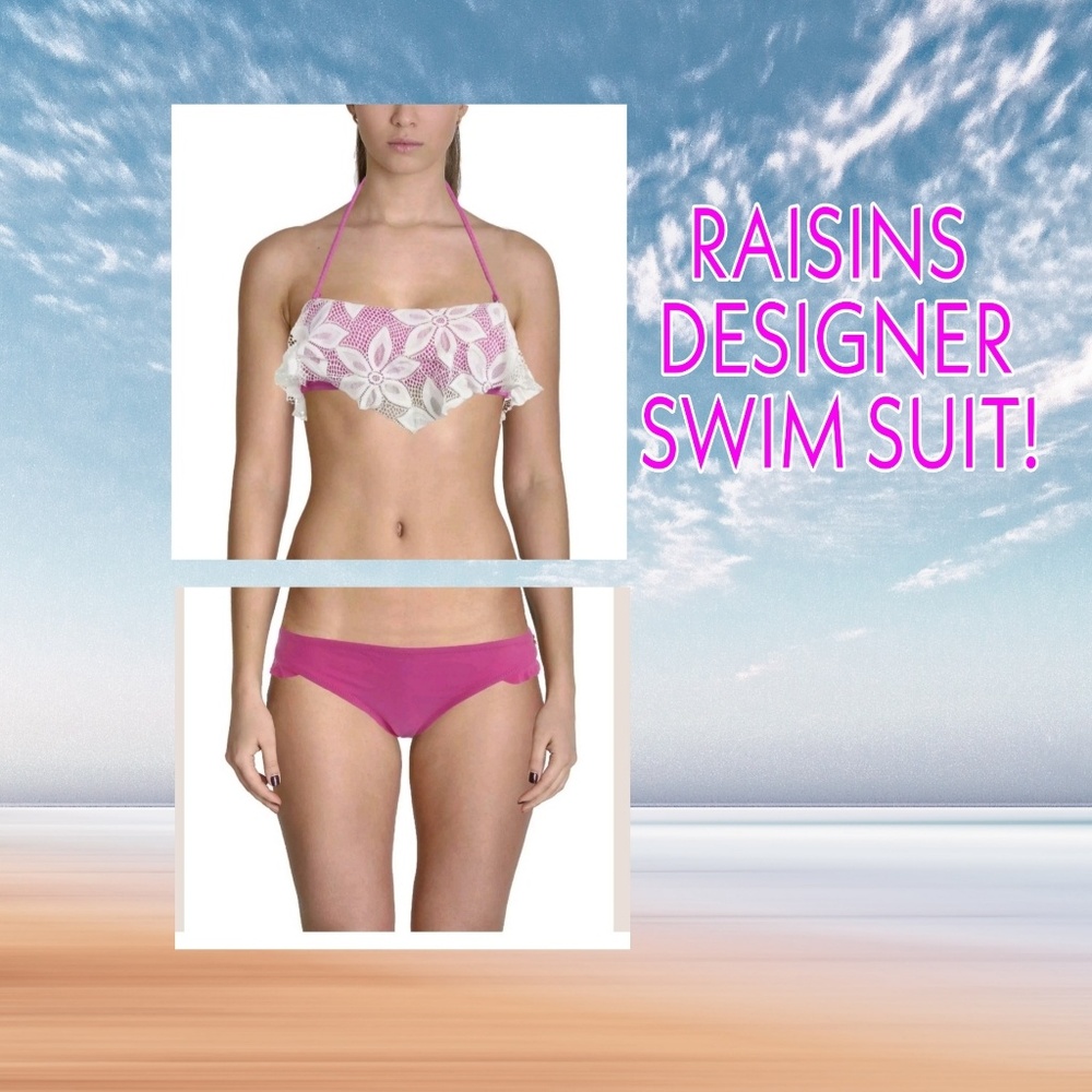 Flash sale NWT Raisins 2pc Swim MSRP$150 Lacey Top - Picture 2 of 4